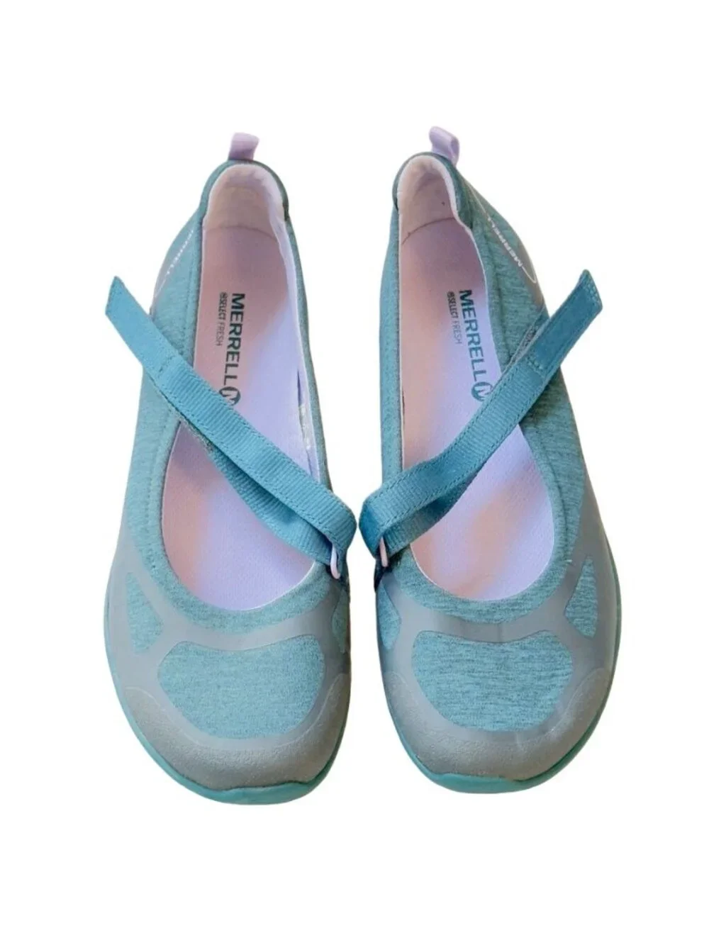 MERRELL Women's Shoes Teal/Lilac Comfort Lightweight Hook & Loop Strap Size 7M
